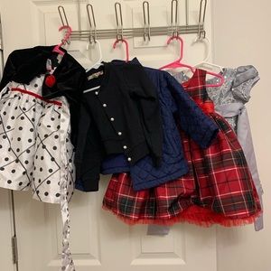 12 month baby girls Christmas dresses/sweater/winter coat-6 pieces!!